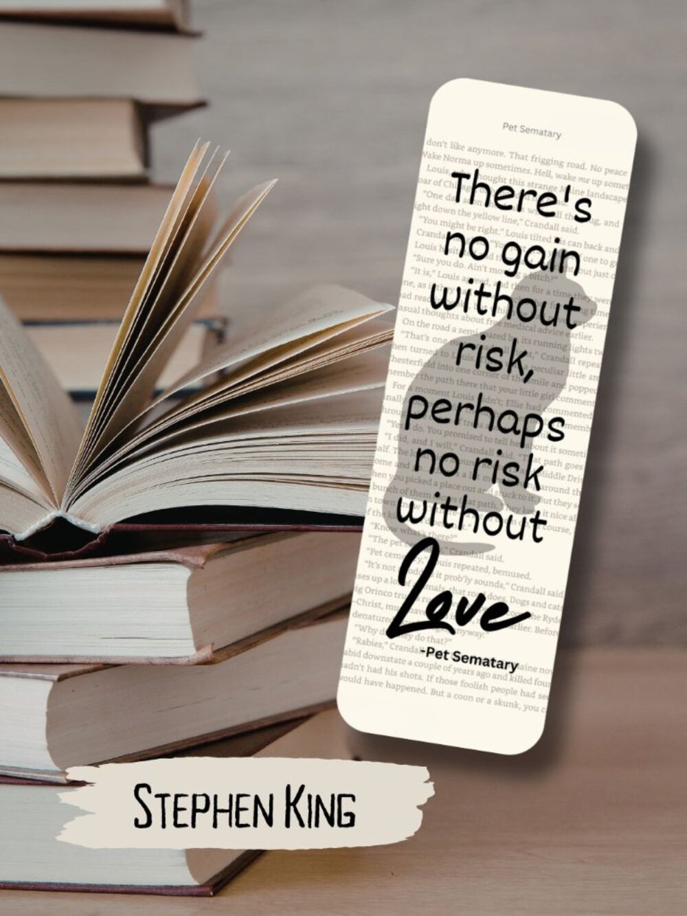 Stephen King Bookish Book Page Bookmark, Pet Sematary